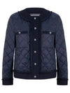 Ferro Short Quilted Fringing Jacket Navy - MAX MARA - BALAAN 2