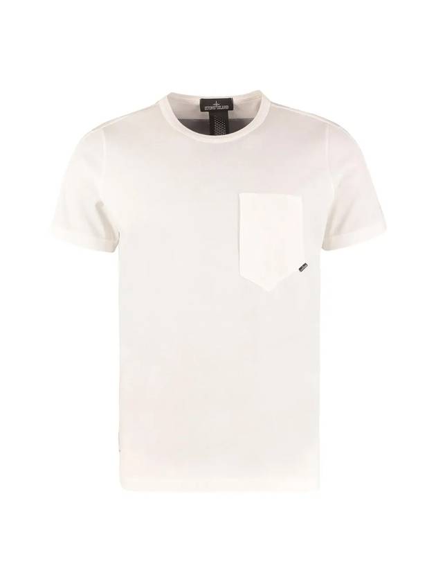 Shadow Project Pocket Short Sleeve T-Shirt White - STONE ISLAND - BALAAN 1