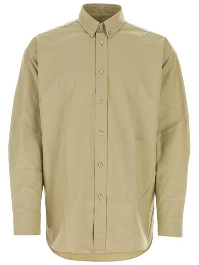 Cotton Oxford Long Sleeve Shirt Green - BURBERRY - BALAAN 2