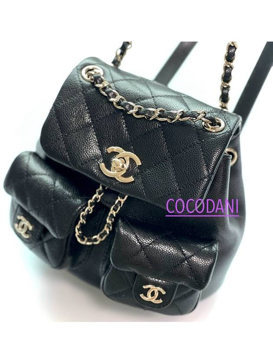 24 Years Two Pocket Caviar Duma Backpack Small Black AS3787 Gabag - CHANEL - BALAAN 2