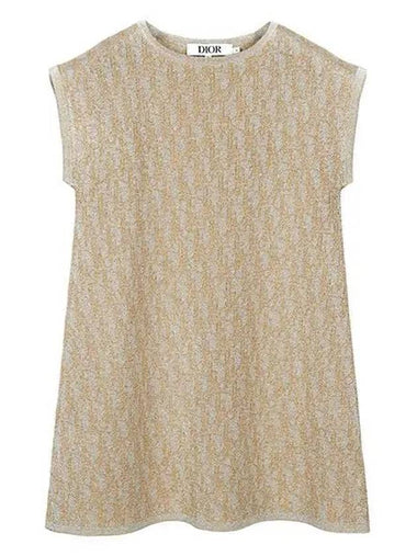 KIDS Metallic Gold Oblique Sleeveless Piece 4SBM14DRSU 296 1209045 - DIOR - BALAAN 1