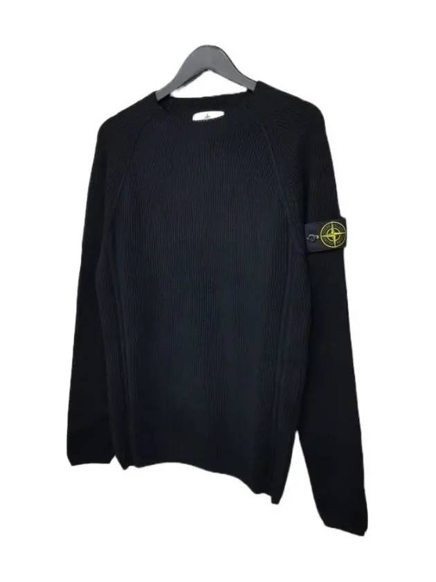 Wappen Patch Round Neck Knit Top Black - STONE ISLAND - BALAAN 3