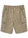 Cargo Bermuda Comfort Fit Cotton Shorts Beige - STONE ISLAND - BALAAN 2