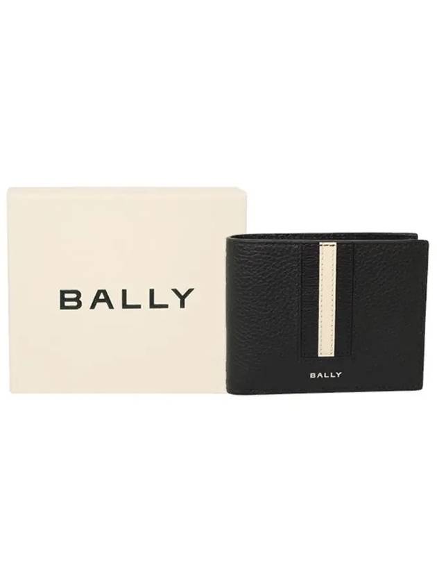 Ribbon ID Leather Folding Wallet Black - BALLY - BALAAN 6