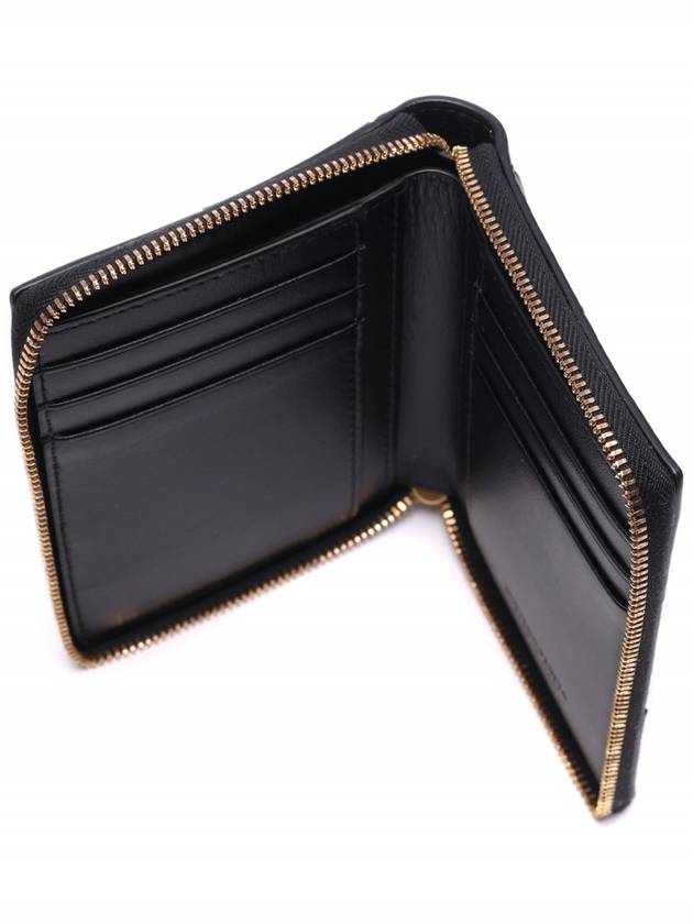 Intrecciato Zipper Around Half Wallet Black - BOTTEGA VENETA - BALAAN 7