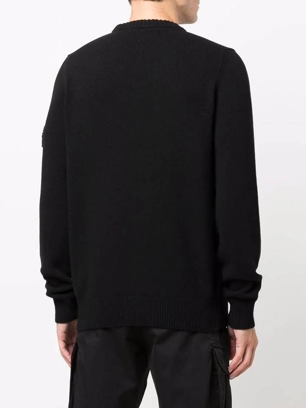 Comfort Wool Cotton Knit Top Black - STONE ISLAND - BALAAN 5