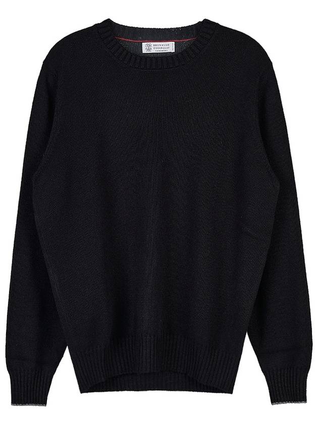 Men's Crew Neck Cashmere Knit Top Black - BRUNELLO CUCINELLI - BALAAN 1