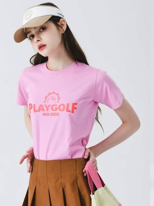 Washing short sleeve t-shirt PINK - MONBIRDIE GOLF - BALAAN 8