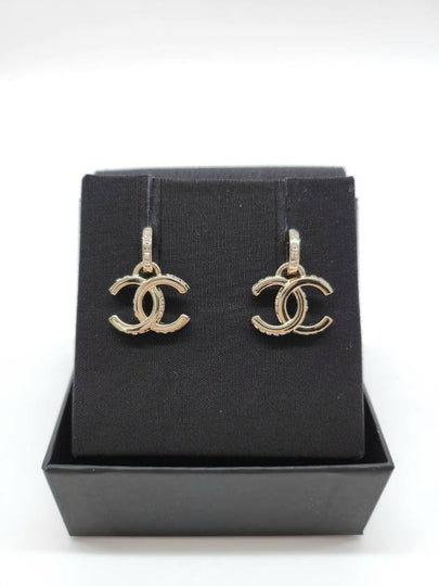 CC logo drop earrings gold cubic earrings ABB720 - CHANEL - BALAAN 2