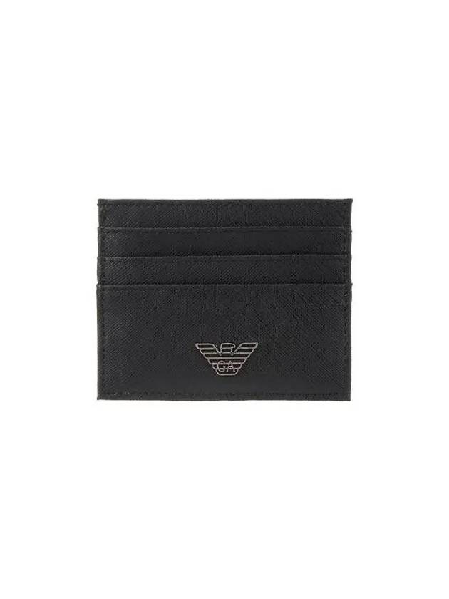 ARMANI 30 9 29 Men s Eagle Logo Saffiano Card Wallet Black 271645 - EMPORIO ARMANI - BALAAN 1