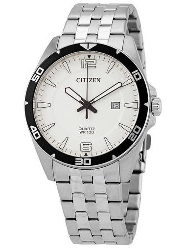 Citizen Quartz White Dial Stainless Steel Men's Watch BI5051-51A - CITIZEN - BALAAN 1