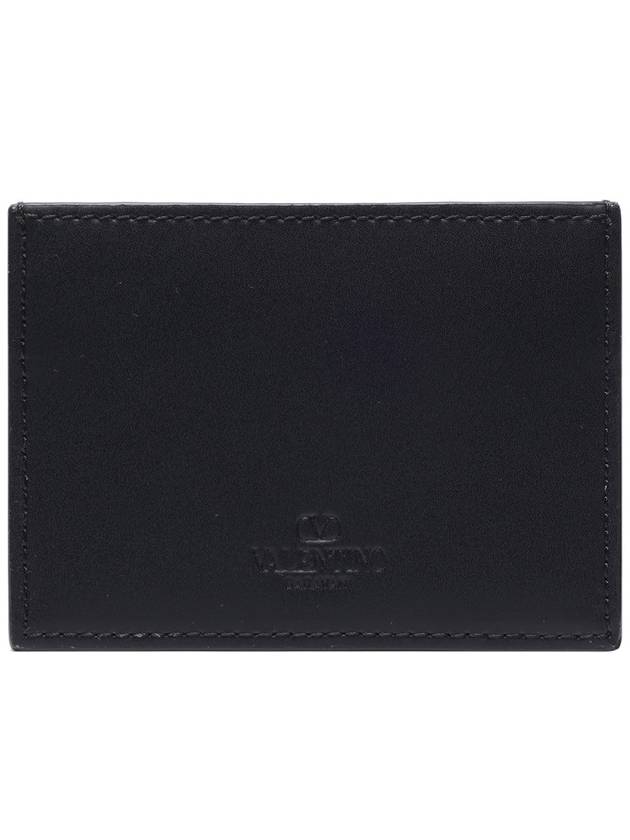 Men's VLTN Logo Leather Card Wallet Black - VALENTINO - BALAAN 5