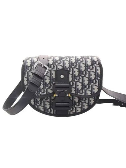 Oblique Jacquard Mini Gallop Saddle Bag Black Beige - DIOR - BALAAN 2