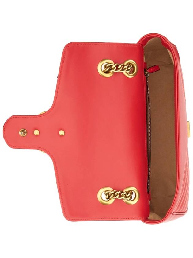 Small Leather Shoulder Bag Red - GUCCI - BALAAN 5