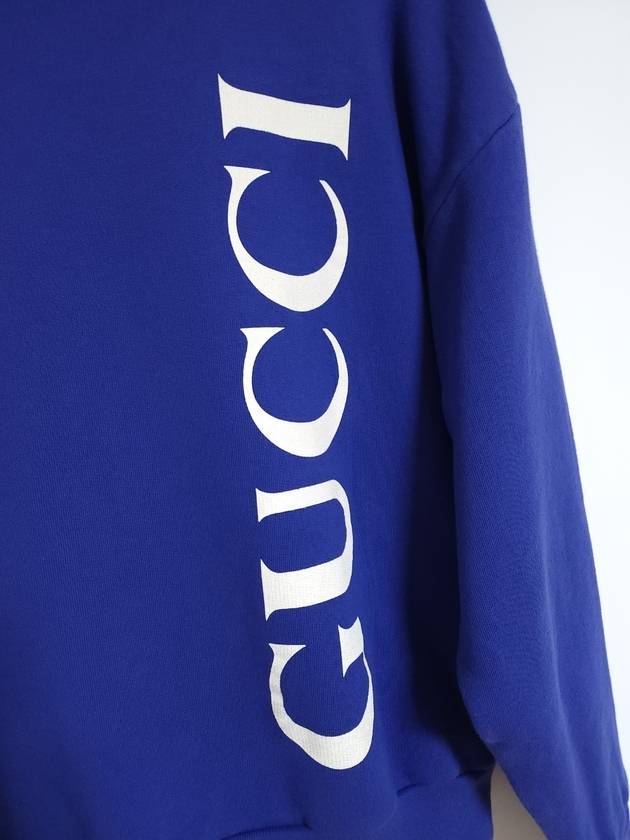 S Blue Logo Sweatshirt 599345 - GUCCI - BALAAN 3