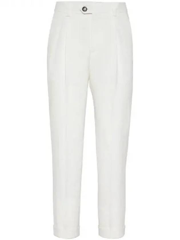 Pleated detail linen pants 271308 - BRUNELLO CUCINELLI - BALAAN 1