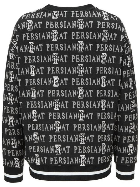 WOMEN logo jacquard knit black - PERSIANCAT - BALAAN 2