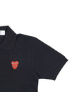 Men s Double Heart Waffen Polo T Shirt AZ P1T290 051 BLACK - COMME DES GARCONS - BALAAN 4