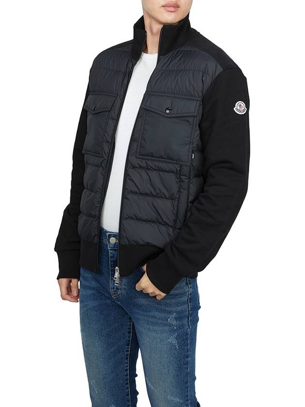 Logo Knit Padded Cardigan Black - MONCLER - BALAAN 6