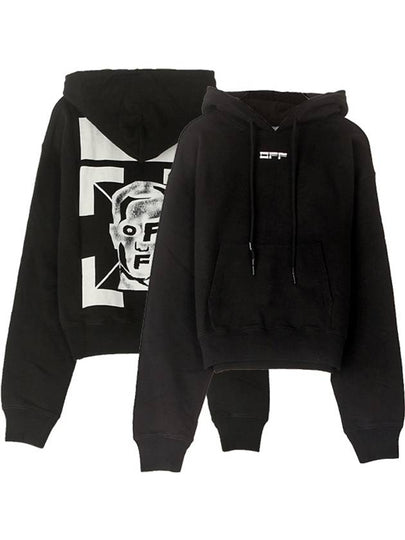 Mask Face Overfit Logo Hoodie Black - OFF WHITE - BALAAN 2