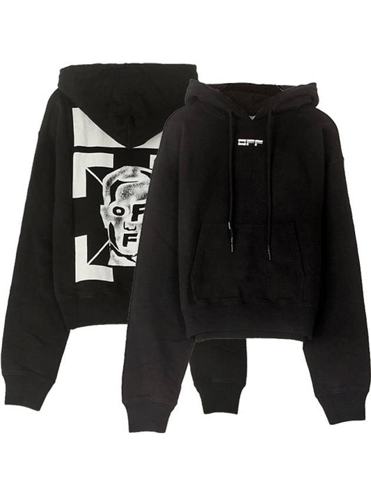 mask face overfit logo hoodie black - OFF WHITE - BALAAN.