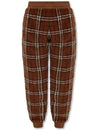 Check Fleece Trousers Track Pants Brown - BURBERRY - BALAAN.