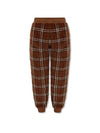 Check Fleece Track Pants Brown - BURBERRY - BALAAN 1