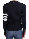 Cotton 4-Bar Milano Classic V-Neck Cardigan Navy - THOM BROWNE - BALAAN 5