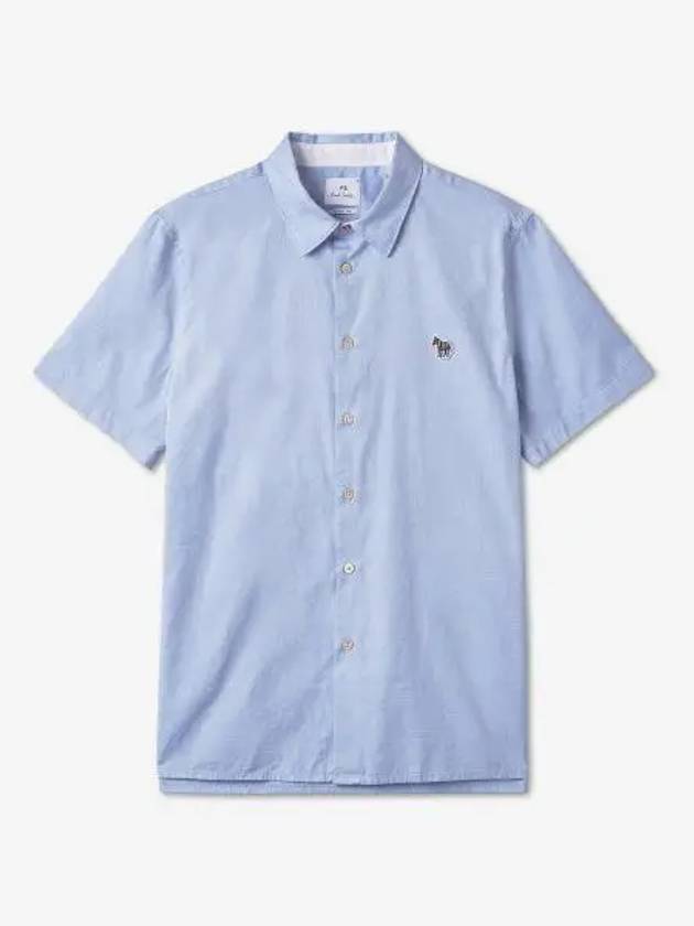 Zebra Patch Casual Fit Short Sleeve Shirt Light Blue - PAUL SMITH - BALAAN 2