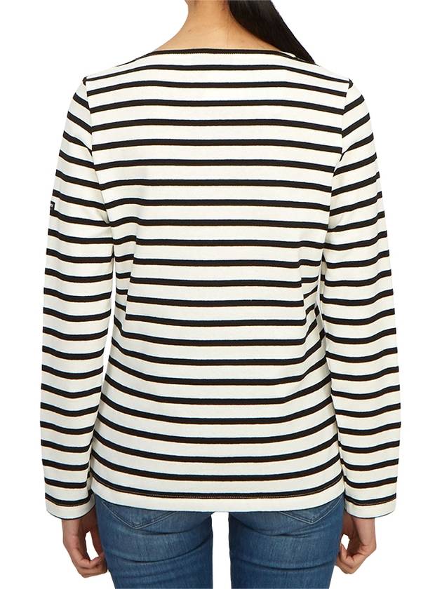 Women's Meridame II Striped Long Sleeve T-Shirt Black White - SAINT JAMES - BALAAN 5