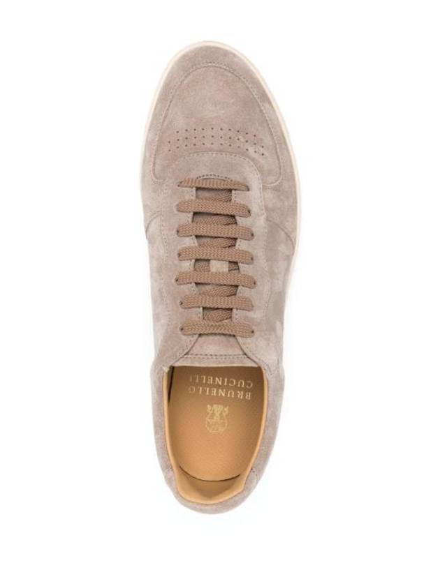 Suede Low Top Sneakers Beige - BRUNELLO CUCINELLI - BALAAN 3