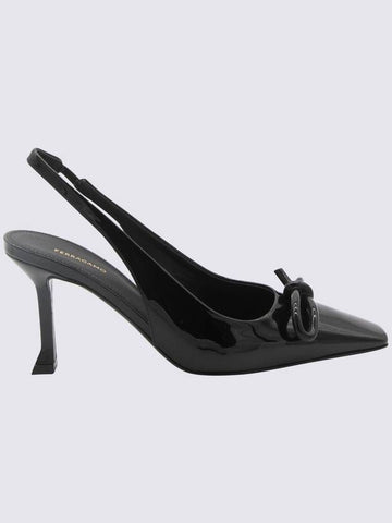 Salvatore Ferragamo Black Leather Slingback Pumps - SALVATORE FERRAGAMO - BALAAN 1