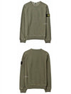 Logo Wappen Washed Raglan Sweatshirt Olive - STONE ISLAND - BALAAN 6