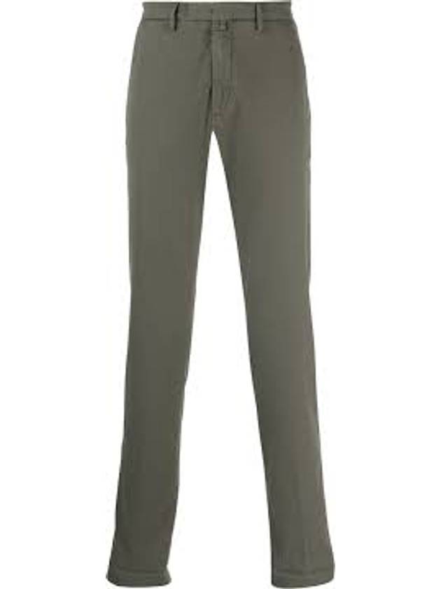 Slim Fit Stretch Cotton Satin Chino Straight Pants Grey - HUGO BOSS - BALAAN 1