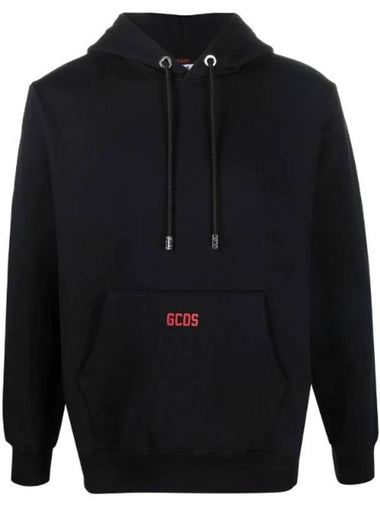 Logo Drawstring Hoodie Black - GCDS - BALAAN 1