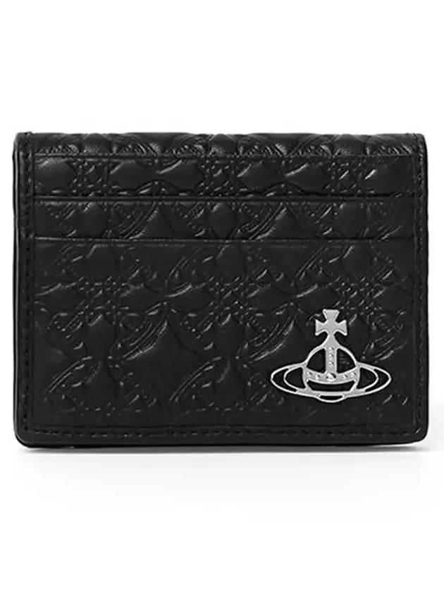 Embossing Leather Card Wallet Black - VIVIENNE WESTWOOD - BALAAN 6