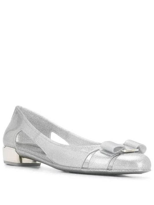 Vara Bow Jelly Ballet Flat Silver - SALVATORE FERRAGAMO - BALAAN 2