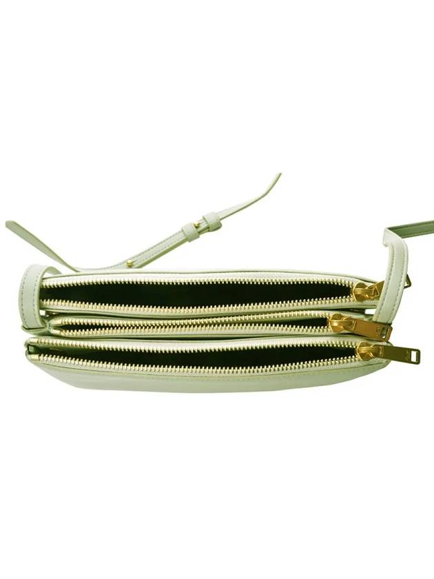 Trio Medium Lambskin Shoulder Bag Light Green - CELINE - BALAAN.