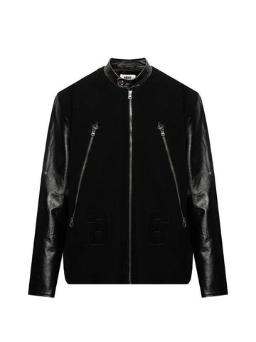 Oversized Wool Nylon Bomber Jacket Black - MAISON MARGIELA - BALAAN 1