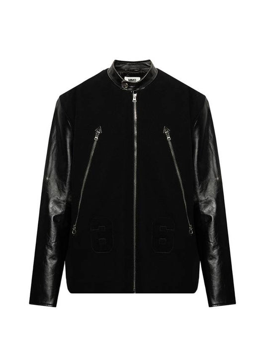 Oversized Wool Nylon Bomber Jacket Black - MAISON MARGIELA - BALAAN 1