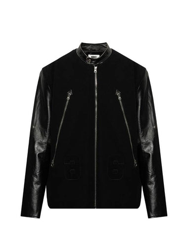 Oversized Wool Nylon Bomber Jacket Black - MAISON MARGIELA - BALAAN 1