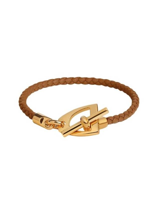 Etrier Horseshoe Leather Bracelet Brown - HERMES - BALAAN 1