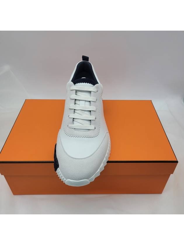 Bouncing Sneakers Calfskin Suede Goatskin Blanc - HERMES - BALAAN 3