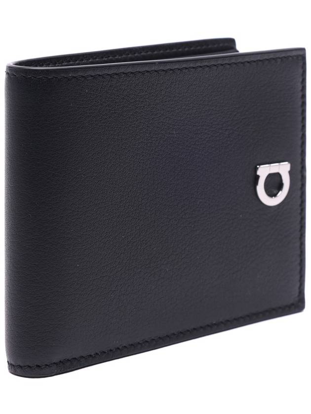 Gancini Logo Half Wallet Black - SALVATORE FERRAGAMO - BALAAN 4