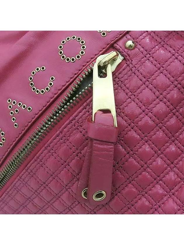 Gold studded logo quilted pink leather tote bag - MARC JACOBS - BALAAN 4