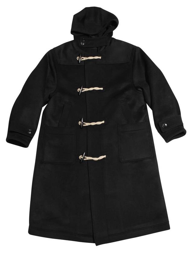 Oversized Wool Cashmere Long Duffel Coat Black - IFELSE - BALAAN 2