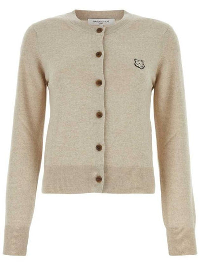 Bold Fox Head Patch Regular Cardigan Beige Melange - MAISON KITSUNE - BALAAN 2