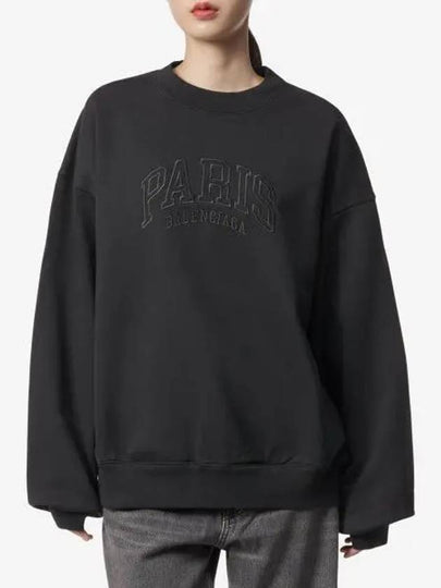 Cities Paris Regular Fit Sweatshirt Black - BALENCIAGA - BALAAN 2