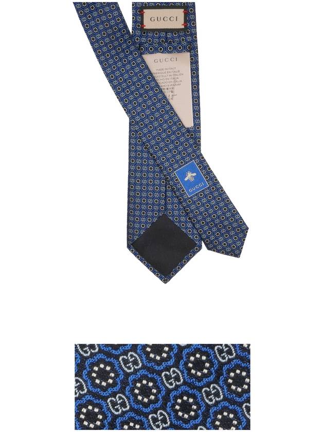 Ken Scott Print Silk Tie Blue - GUCCI - BALAAN.