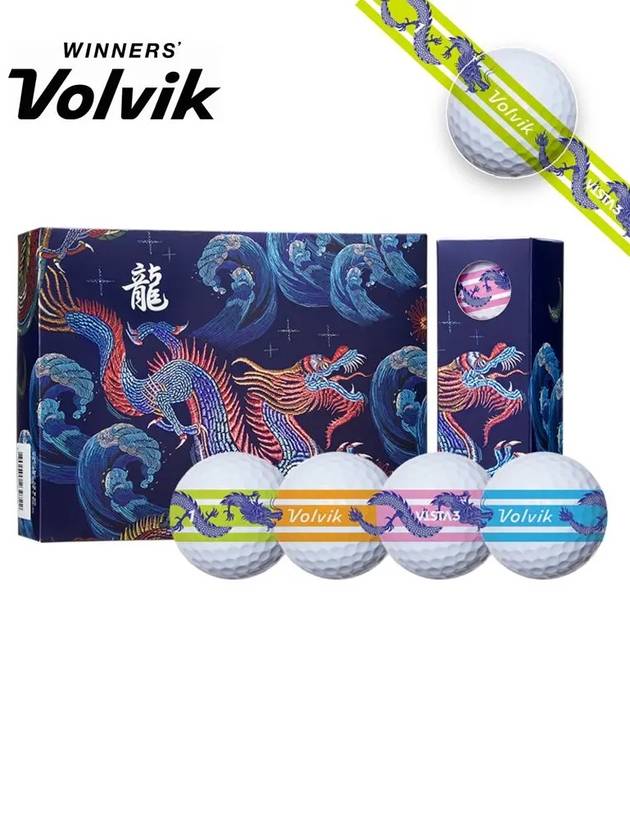 Golf Ball Blue Dragon Vista 3 Prism 360 3 Piece 1 Dozen 12 Balls - VOLVIK - BALAAN 1